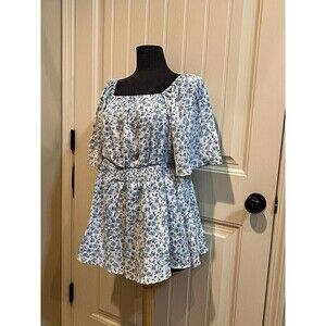 Women's Floral print baby-doll Bloomchic Blouse size 14-16